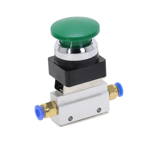 1 Stück MOV-03APPL 1/8" PT-Gewinde Dreiwege-Zweipositions-Pneumatikventil mit grünem Pilzkopf und Zubehör(8MM) von SAEVVCJWW