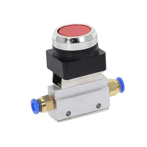 1 Stück mechanisches Ventil, 1/8 Zoll Gewinde, 2 Positionen, 3 Wege, roter Flachknopf, Momentan-Pneumatikventil MOV-321PP(6MM) von SAEVVCJWW
