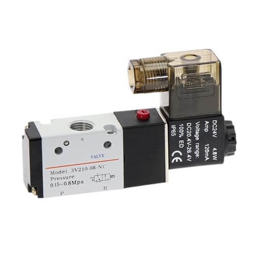 3V210-08 Pneumatisches Magnetventil Dreiwege-Zweipositions-Luftrichtungssteuerventil DC12V DC24V AC110V AC220V(DC12) von SAEVVCJWW