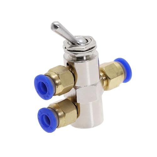 Auslassventil 2-Positionen-5-Wege-Umschaltung zylindrischer mechanischer Luft-Pneumatik-Ventilschalter mit Zubehör TAC2-4V(6MM) von SAEVVCJWW