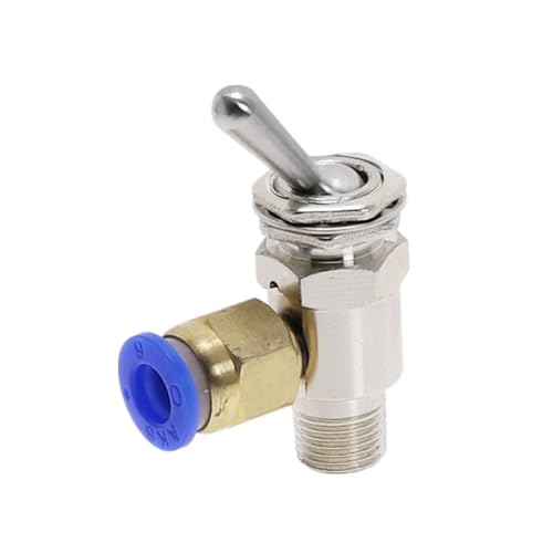 Auslassventil 3-Wege M5 Innengewinde 1/8" Außengewinde Kippschalter TV-3 Luft pneumatisches mechanisches Ventil mit Zubehör(6MM) von SAEVVCJWW