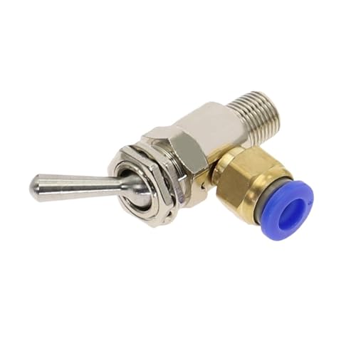 Luftpneumatisches mechanisches Ventil TAC2-3V Auslassventil 2-Positionen 3-Wege M5 Innengewinde 1/8 Außengewinde Kippschalter mit Zubehör(TAC2-3V -PC4MM) von SAEVVCJWW