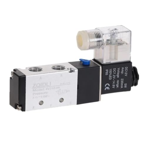 Pneumatisches elektrisches Magnetventil 5-Wege-2-Bit-Steuerluft pneumatisch magnetisch 4V210-08 12V 24V 220V Spulenspannung(4V210-08 Only,DC24V) von SAEVVCJWW