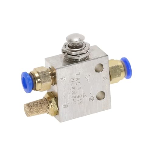 TAC2-31P 1/8 Zoll Außengewinde 2-Positionen-3-Wege-Druckknopfschalter aus Metall, mechanisches Ventil, pneumatisches Auslassventil mit Zubehör(6MM) von SAEVVCJWW