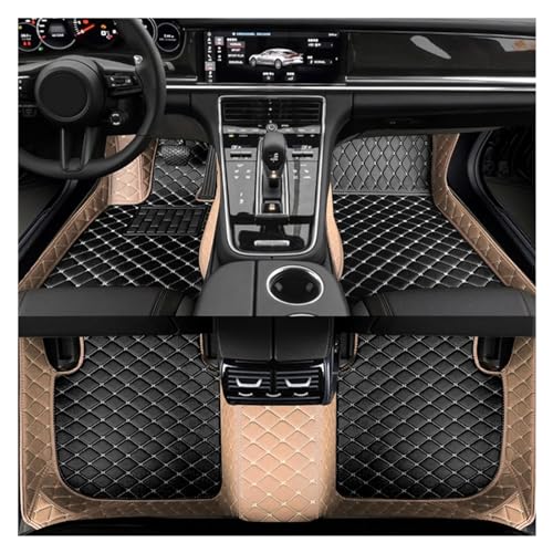 Auto Spiegelkappen Für 3er-Serie für E36 1990–2000 für E46 für E90 für E92 Coupe für E93 Innenzubehör Teppich Leder individuelle Auto Bodenmatte Seitenspiegelkappe(Beige Black) von SAFATBZ