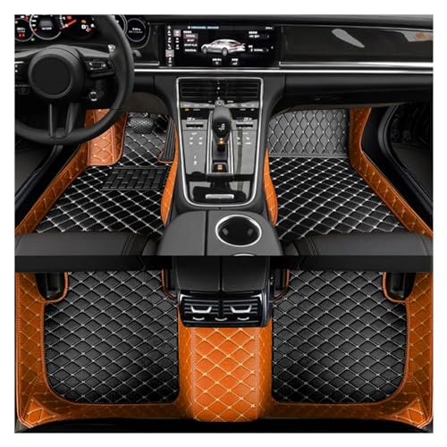 Auto Spiegelkappen Für 3er-Serie für E36 1990–2000 für E46 für E90 für E92 Coupe für E93 Innenzubehör Teppich Leder individuelle Auto Bodenmatte Seitenspiegelkappe(Orange Black) von SAFATBZ
