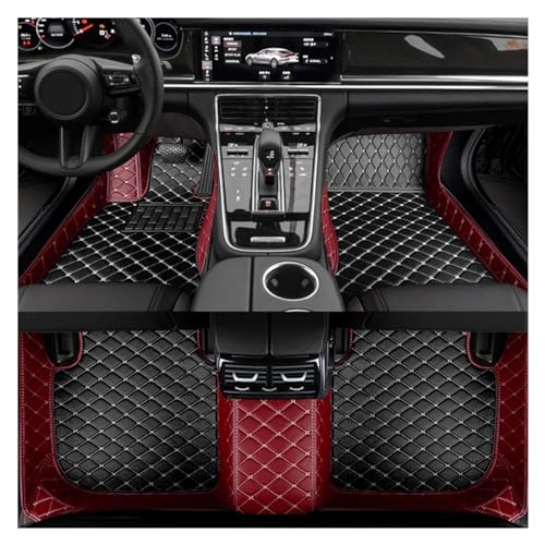 Auto Spiegelkappen Für 3er-Serie für E36 1990–2000 für E46 für E90 für E92 Coupe für E93 Innenzubehör Teppich Leder individuelle Auto Bodenmatte Seitenspiegelkappe(Wine Red Black) von SAFATBZ
