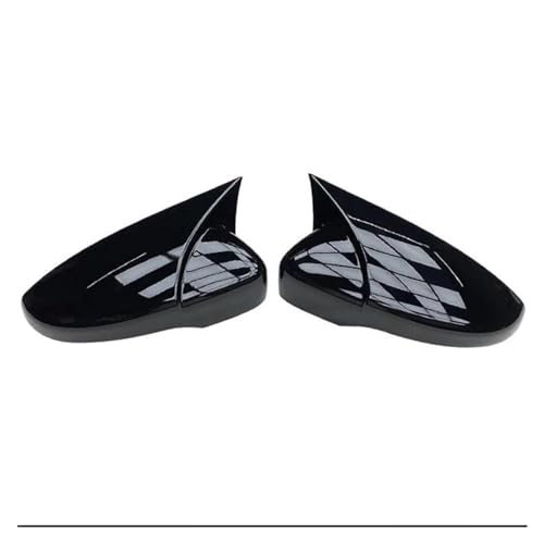 Auto Spiegelkappen Für Für MK6 Für B7 Für Käfer Für CC Add-on Spiegel Kappen Paar Auto Seite Flügel Rückspiegel abdeckung Seitenspiegelkappe(Glossy Balck) von SAFATBZ