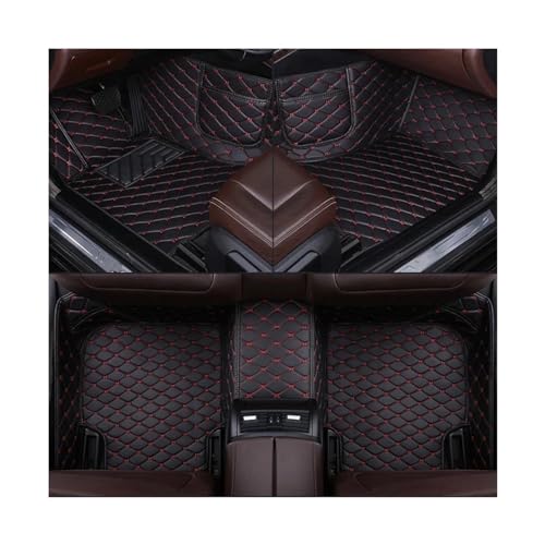 Auto Spiegelkappen Für Volvo Für S60 Für II 2011 2012 2013 2014 2015 2016 2017 Teppich Langlebige Leder Telefon Tasche Ihr Auto Custom Car Boden Matte Seitenspiegelkappe(Black red) von SAFATBZ