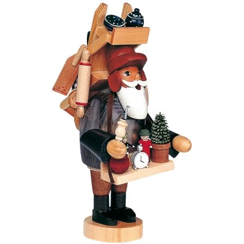 SAFE Räuchermännchen Hausierer 23 cm | Weihnachtsdeko traditionelle Kunsthandwerk aus dem Erzgebirge | inkl. 250g Holzscheiben (KWO) von SAFE