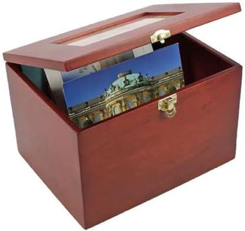 SAFE Sammelbox aud Holz für Fotos, Postkarten, Schmuck, Mineralien uvm. | Messingfarbenes Klappschloss | 23 x 18.5 x 15.5 cm von SAFE