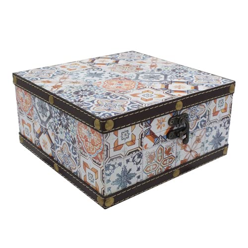 SAFE Schatztruhe Hochzeit Motiv Maurisch | Holztruhe, Geschenk-Box, Holzkiste Antik, Schatulle Holz | Hochzeitsgeschenke für Brautpaar Geldgeschenke | 18.5 x 18.5 x 8cm von SAFE