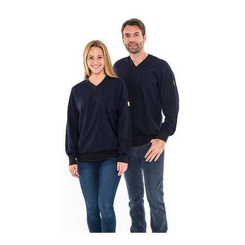 Safeguard SWS-THSS-NB5XL-V-NECK ESD-Sweatshirt, V-Ausschnitt, 280g/m², 5XL, Marineblau von SAFEGUARD