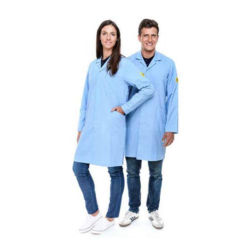 Safeguard Y001.018.001.01.00113 ESD Arbeitsmantel Eco Line, 5XL, Hellblau von SAFEGUARD