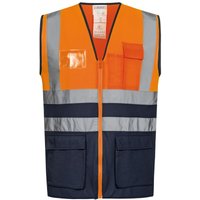 Kornel Warnschutzweste Orange/Marine Safestyle en iso 20471/1 en iso 136 Gr.4XL von SAFESTYLE