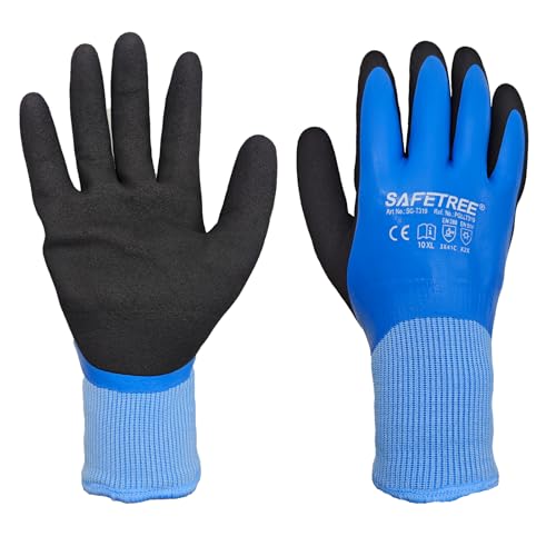 SAFETREE Winter Sicherheitshandschuhe: Wasserdicht, Rutschfest, Kälte- & Schnittschutz - Ideal für Outdoor, Skifahren, Kühllager, Eisfischen - Extrem warme & robuste Arbeitshandschuhe (1, 10/XL) von SAFETREE
