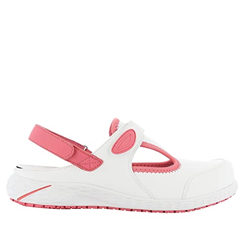 SAFETY JOGGER Arbeitsschuhe Damen - Carly - Leichter komfortabler Clogs aus Leder, ideal für Pflege, Küche oder Garten, Rutschfester und Stoßdämpfender Sicherheitsclog, Rosa EU 39 von SAFETY JOGGER