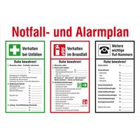 SafetyMarking 43.A5975 Aushang Brandschutz Notfall- und Alarmplan Kunststoff (B x H) 600mm x 400mm 1 von SAFETYMARKING