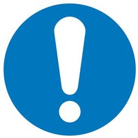 Gebotsschild Ausrufezeichen, Hygiene und Abstand Folie selbstklebend (Ø) 200mm ISO 7010 1St. von SAFETYMARKING