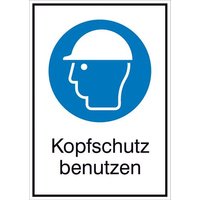 Gebotsschild Kopfschutz benutzen Aluminium (B x H) 262mm x 371mm ISO 7010 1St. von SAFETYMARKING