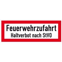 SafetyMarking 12.2651 Hinweisschild Feuerwehrzufahrt Haltverbot nach StVO Aluminium (B x H) 594mm x von SAFETYMARKING