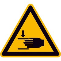 Safetymarking - Warnschild Warnung vor Handverletzung, Schild, 200 mm von SAFETYMARKING