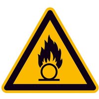 Warnschild Brandfördernde Stoffe Folie selbstklebend 50mm ISO 7010 10St. von SAFETYMARKING