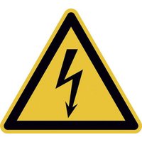 Warnschild Elektrische Spannung Folie selbstklebend 25mm ISO 7010 500St. von SAFETYMARKING