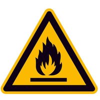 Warnschild Feuergefährliche Stoffe Folie selbstklebend 50mm ISO 7010 10St. von SAFETYMARKING