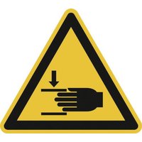 Warnschild Handverletzungsgefahr Folie selbstklebend 50mm ISO 7010 10St. von SAFETYMARKING