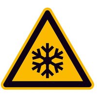 Warnschild Niedrige Temperatur/Frost Folie selbstklebend 200mm ISO 7010 1St. von SAFETYMARKING