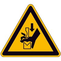 Warnschild Quetschgefahr Folie selbstklebend 50mm ISO 7010 10St. von SAFETYMARKING