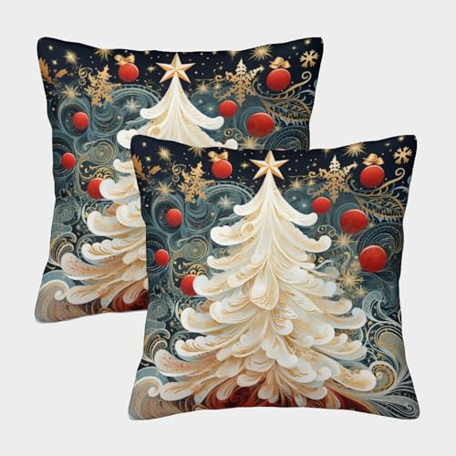 SAFGTXHTR Christmas Tree Kissenbezug 2er Set Kissenbezüge Wohnzimmer Kissenhülle Couchkissen Waschbar Kopfkissenbezug Für Sofa Schlafzimmer Couch Outdoor Deko Kissen 50x50cm SAFGTXHTR Christmas Tree Kissenbezug 2er Set Kissenbezüge Wohnzimmer Kissenhülle Couchkissen Waschbar Kopfkissenbezug Für Sofa Schlafzimmer Couch Outdoor Deko Kissen 50x50cm von SAFGTXHTR