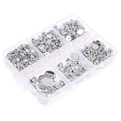 SAFIGLE 1 Schachtel Halbperlen zum Basteln Halbkreis Flatback Perlen für DIY Schmuckherstellung Nagelkunst Dekorationen von SAFIGLE