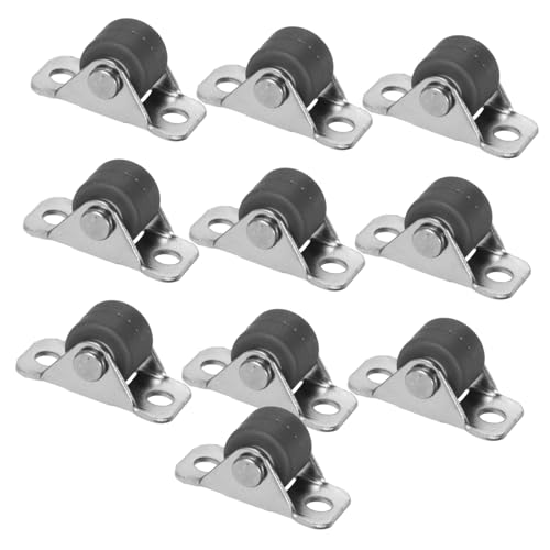 SAFIGLE 10 Stück Möbelrollen Gummi Feststehend Geräuschlos Robuste Industrie Möbelgleiter für Parkett Fliesen Rutschfest Bodenschonend Leise Laufrollen für Schrank Schublade von SAFIGLE