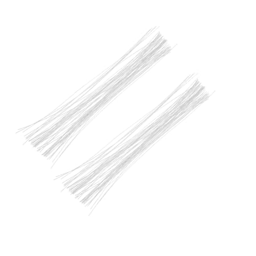 SAFIGLE 100 Stück Floristendraht Weiß Gauge Lange Stiele mit Eisenkern Flexibel für Blumenarrangements DIY Basteln und Partydekorationen Floristik Zubehör von SAFIGLE