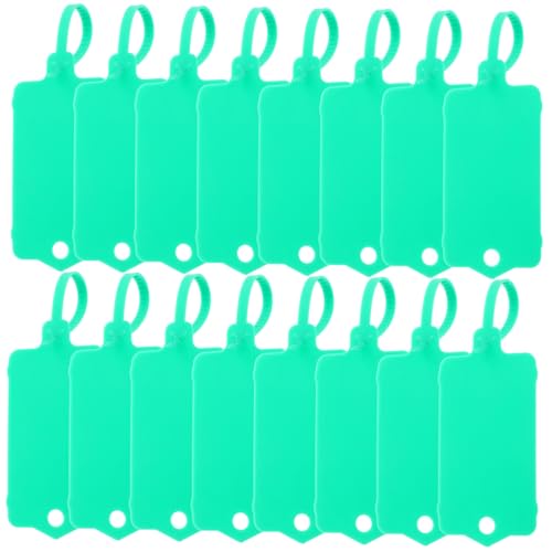 SAFIGLE 100 Stück Grüne Wasserdichte Kunststoff Markieretiketten mit Selbstsicherungsverschluss Flexible Wiederverwendbare Anhängeetiketten für Lager Versand Kabel Gepäckkennzeichnung von SAFIGLE