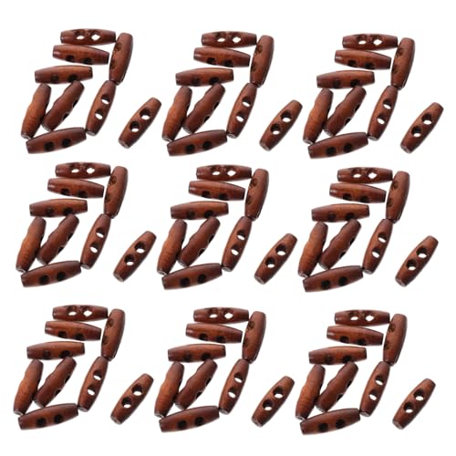 SAFIGLE 100 Stück Olivenförmige Holzknöpfe zum Annähen Mantelknöpfe für DIY Kleidung Nähen Robuste Natürliche Zierknöpfe für Strickjacken Bastelprojekte und Ersatzknöpfe von SAFIGLE