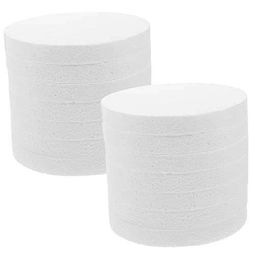 SAFIGLE 16 Stück Teiliges Runde Weiße Schaumstoffplatten Bastelplatten für Torten dekoration Übung DIY Cake Decorating Supplies Craft Supplies von SAFIGLE