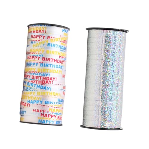 SAFIGLE 2 Rollen Glänzende Ballonbänder Yards Buntes Geschenkband für Hochzeit Geburtstag Partydekoration Lange Schimmernde Schleifenbänder für Ballons Geschenkverpackung Festliche Schnur von SAFIGLE