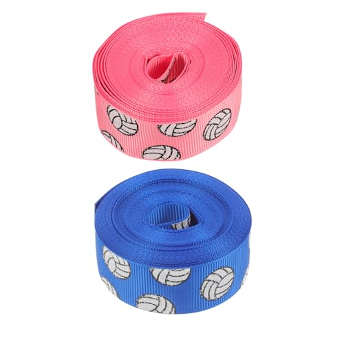 SAFIGLE 2 Rollen Volleyball-Band-Kollektion für das Team – 22 mm Cheerleader-Spirit-Band – langlebige Haardekoration aus Polyester mit Draht – Volleyball-Zubehör von SAFIGLE