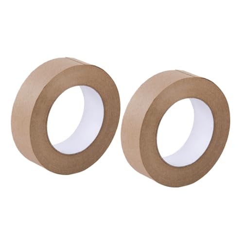 SAFIGLE 2 Rollen Wasseraktiviertes Kraftpapier Klebeband Breit Umweltfreundliches Schreibbares Verpackungsband mit Starker Haftung für Kartons Umzug Versand und Bastelbedarf von SAFIGLE