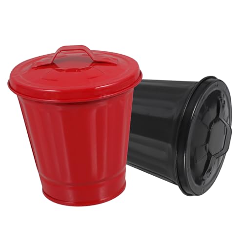 SAFIGLE 2 Stück Kleine Desktop Mülleimer mit Deckel Tragbarer Tischabfallbehälter Kompakter Aufbewahrungsbehälter für Büro Küche Schlafzimmer Leicht und Vielseitig Einsetzbar von SAFIGLE