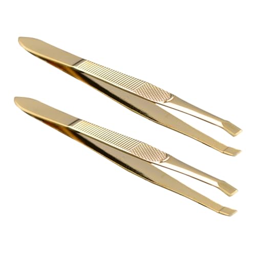 SAFIGLE 2 Stück Präzisions Pinzetten aus für Augenbrauen und Wimpernverlängerung Multifunktional Robust zum Exakten Zupfen und Styling Profi Beauty Werkzeug für Damen von SAFIGLE