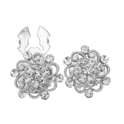 SAFIGLE 2 Stück Strass Metall Manschettenknöpfe Abnehmbar Glitzer Cuff Buttons für Hemdkragen Schmuck Clips für Damen Herren Schonend zu Langlebig und Glänzend Vielseitige Mode-accessoires von SAFIGLE