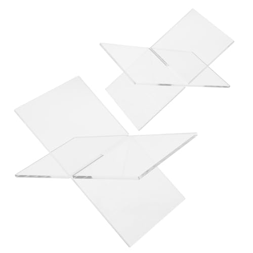 SAFIGLE 2 Stück Teiliges Transparentes Acryl Buchhalter Offenes Regal für Kaffee Schreibtisch Vielseitiger Organizer für Bücher Zeitschriften und Kochbücher Modernes Minimalistisches von SAFIGLE