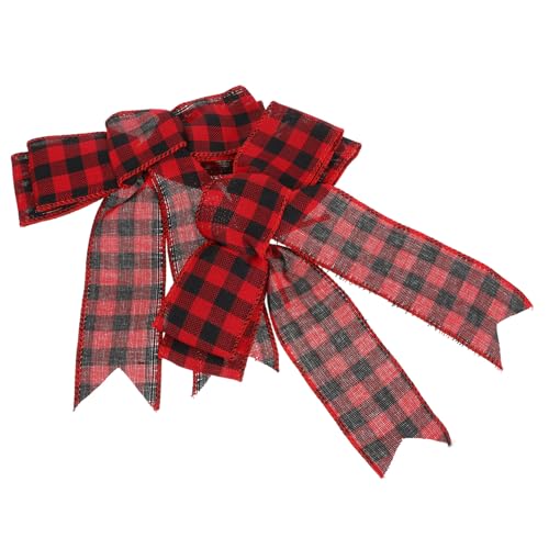 SAFIGLE 2 Stück Weihnachtsschleifen Rot Schwarz Kariert Große Schleifen für Christbaumschmuck Kranzdekoration Handgefertigte Schleifenbänder für Weihnachtsbaumspitzen und Festliche SAFIGLE 2 Stück Weihnachtsschleifen Rot Schwarz Kariert Große Schleifen für Christbaumschmuck Kranzdekoration Handgefertigte Schleifenbänder für Weihnachtsbaumspitzen und Festliche von SAFIGLE