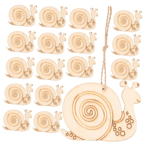 SAFIGLE 20 Stück Teiliges DIY Schneckenform Holzscheiben mit Aufhänge schnur Naturbelassene Holzscheiben für Kreative Holzdekor basteleien Handbemalbare Holzkunst für Wohnkultur und von SAFIGLE