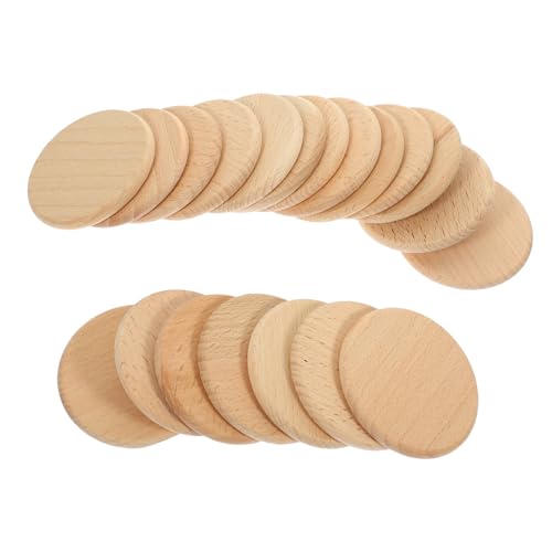 SAFIGLE 20 Stück Teiliges Runde Buchenholzscheiben Naturbelassen Glatt DIY Holzausschnitte für Basteln Kunsthandwerk Weihnachtsdeko Wand Tischdekoration von SAFIGLE