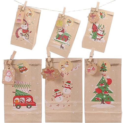 SAFIGLE Stück Weihnachts-Adventskalendertüten Weihnachtspapiertüten Diy-Adventskalender Zum Befüllen Weihnachts-Countdown-Dekorationen Mit 1– Zahlenaufklebern Clips Seil SAFIGLE Stück Weihnachts-Adventskalendertüten Weihnachtspapiertüten Diy-Adventskalender Zum Befüllen Weihnachts-Countdown-Dekorationen Mit 1– Zahlenaufklebern Clips Seil von SAFIGLE